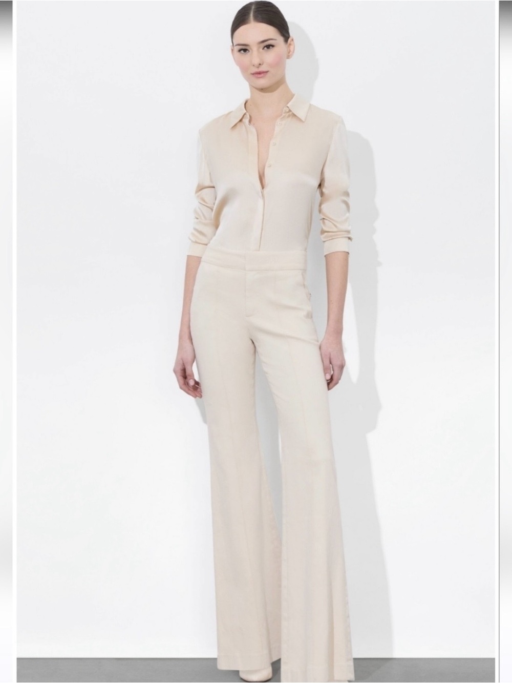 Alice + Olivia The Trouser Jean Chino High Rise Flare Pants - Picture 5 of 8